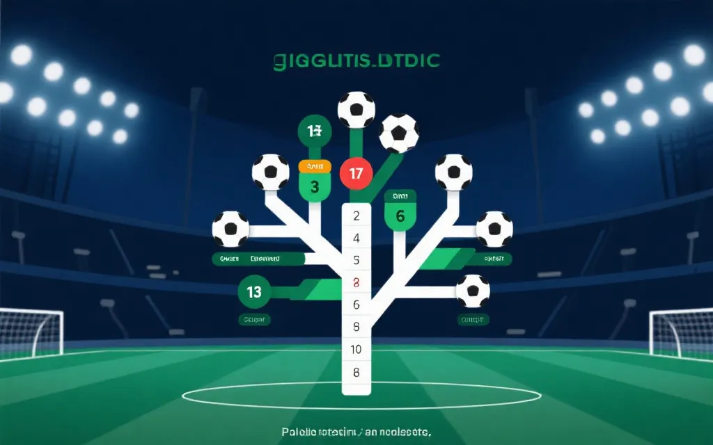 足球小组赛积分推演与概率树示意图